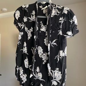 Maeve Floral Tie Neck Top